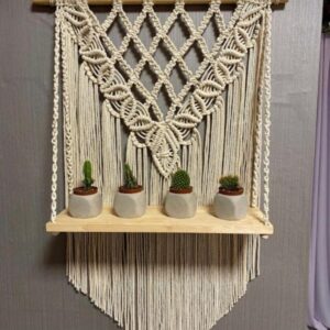 Wall Hanging Shelf, WITH 4 PLANT HANGER Topk39