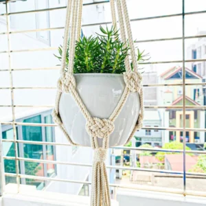 Macrame Plant Hangers With Tassel, Hanging Indoor Planters, Macrame Plant Holders, Simple Minimalist Boho Decor