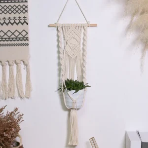 Boho Macrame Plant Hanger, Macrame Hand-Woven Crochet Plant Hangers, Scandinavian Decor, Vintage Style, Minimalist