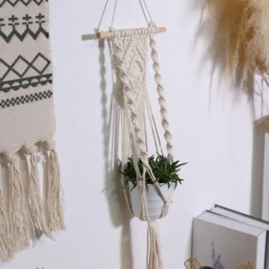 Boho Macrame Plant Hanger, Macrame Hand-Woven Crochet Plant Hangers, Scandinavian Decor, Vintage Style, Minimalist