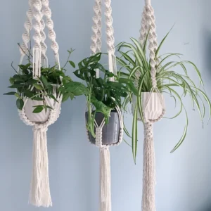 Chunky Macrame Plant Hanger / Spiral Crown / 3 sizes / Handmade Hanging Planter