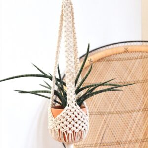 Large Macrame Basket Plant Hanger | Classic plant holder | Timeless home decor | Ceiling and window hanging planter