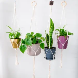 Macrame Plant Hanger Indoor, Simple Minimalist Hanging Planter, Short Long Hanging Plant Holder Pot, Houseplant Accessories, Plant Lady Gift