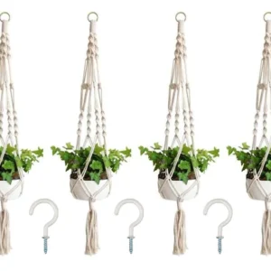Macrame plant hanger macrame plant hangers with hooks crochet plant hangers boho wall art decor vintage style simple minimalist