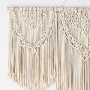 THE TOP KNOTT Large Macrame Wall Hanging, Boho Macrame Wall Decor, Woven Macrame Tapestry Art Decorations for Bedroom, Living Room, 43″x32″ (LARG04)