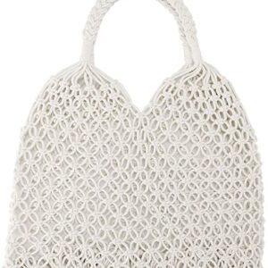 THE TOP KNOTT Stylish Handmade Macrame Sling Bags For Women’s macrame hand bag full size Beige ( bag003)