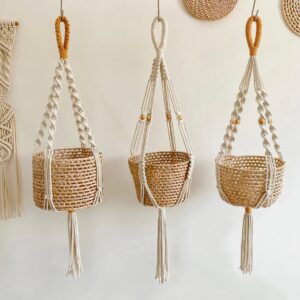 The Top Knott | Handcrafted Macrame Plant Hanger Set – 41 Inch (Set of 3)